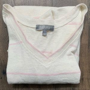 HABITAT striped pink cream V-neck small top
